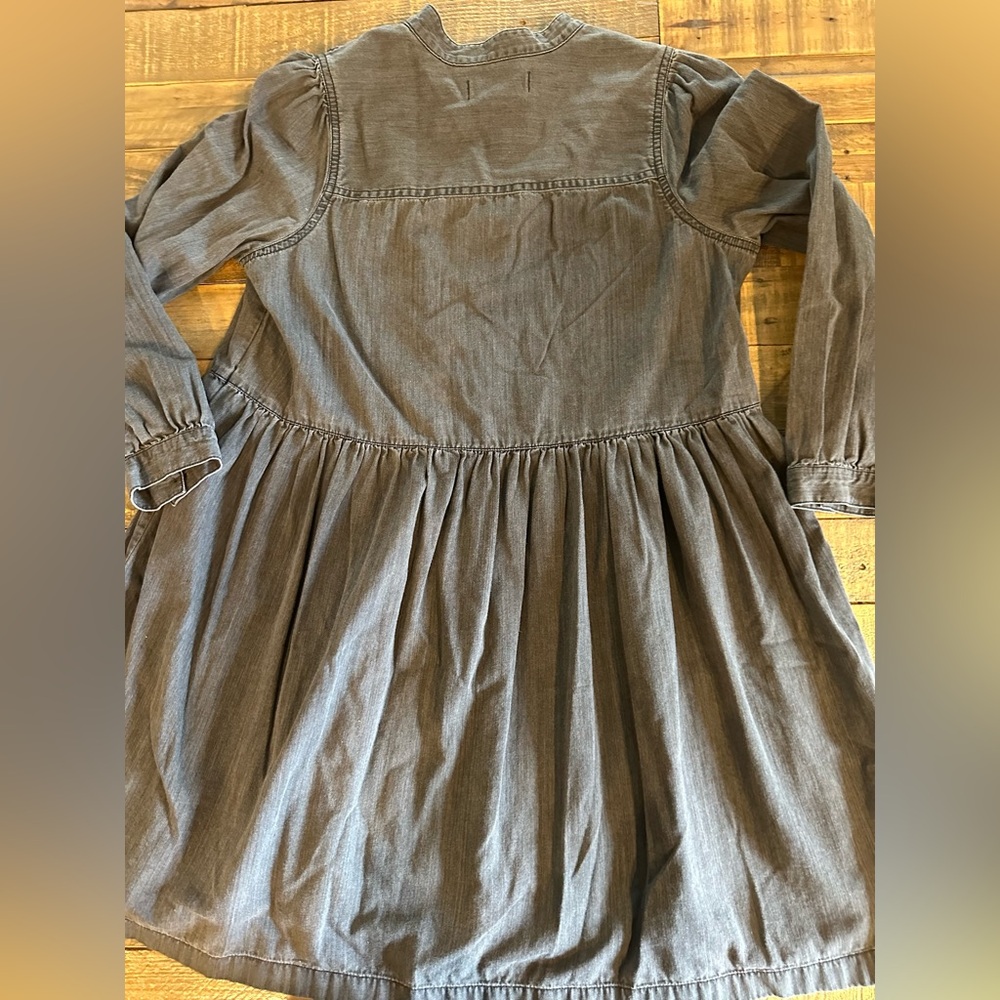 Madewell Charcoal Ruffle Yoke Babydoll Dress Size Small - Picture 4 of 8